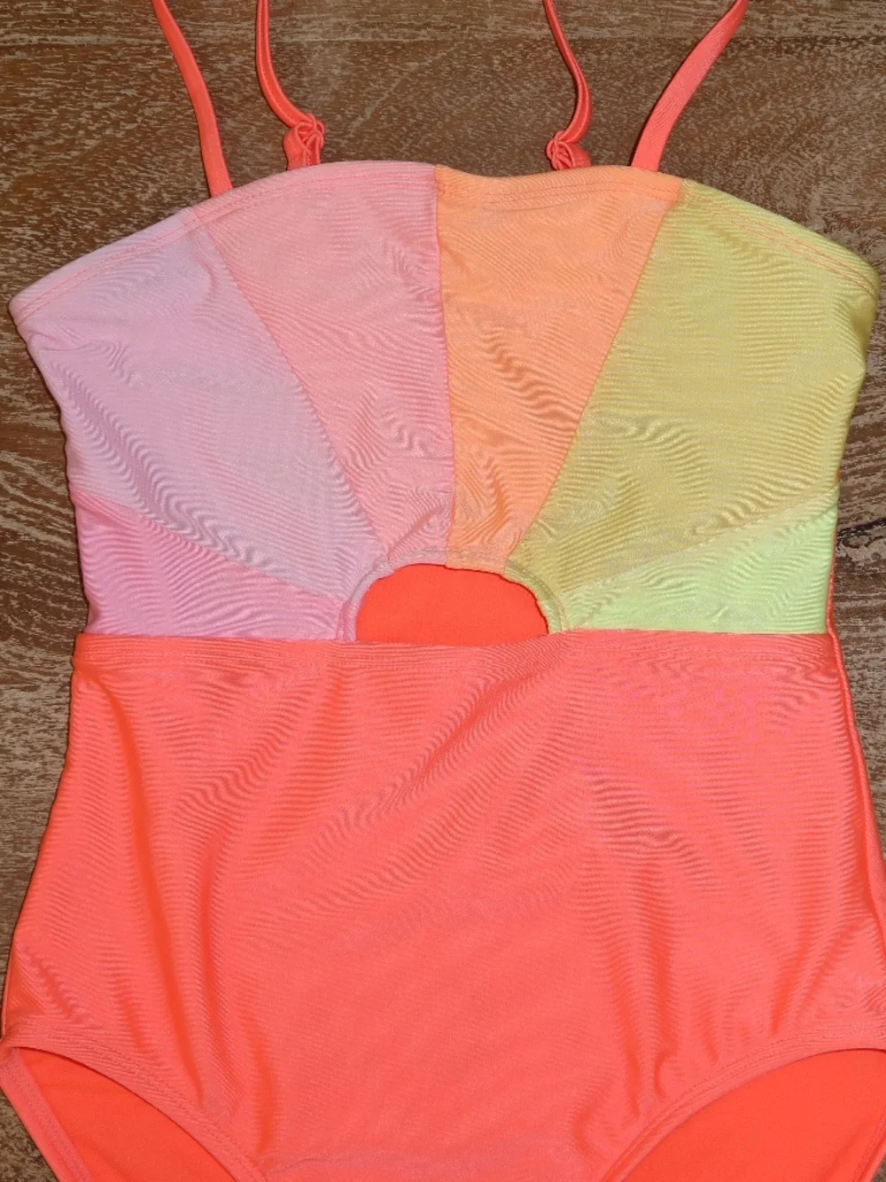 Girl One Piece Swimsuit Size L (10/12) Sunset Design
